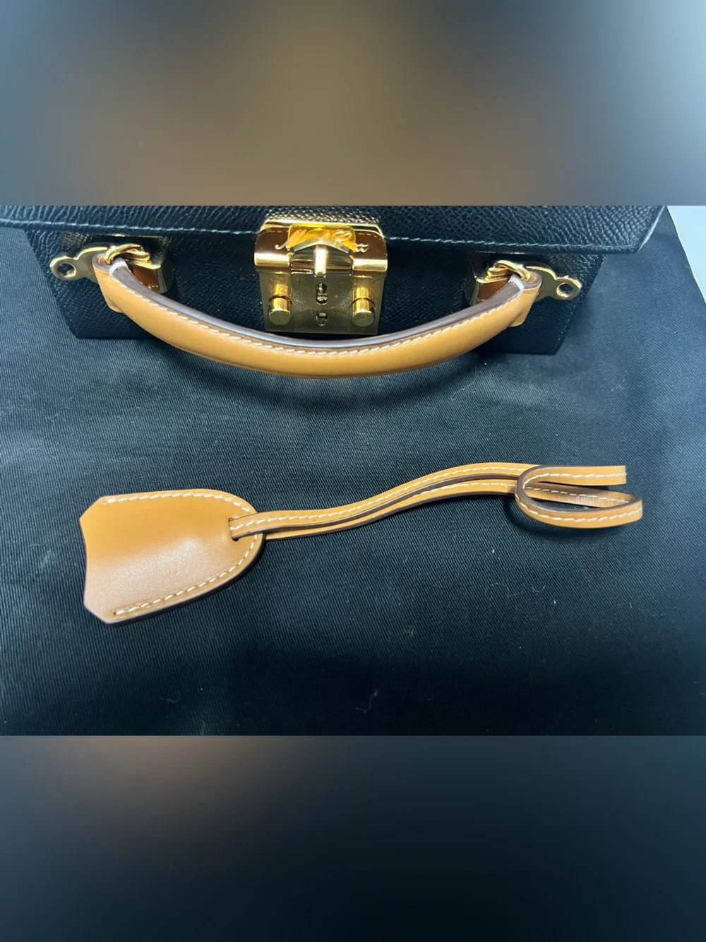 Mark Cross Box Leather Bag Black